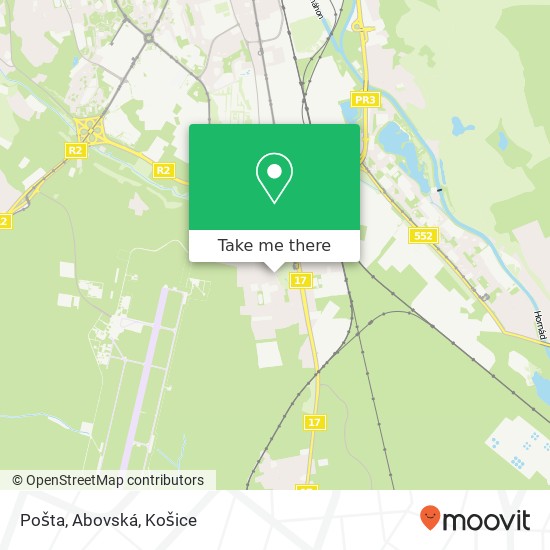 Pošta, Abovská mapa