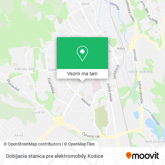 Dobíjacia stanica pre elektromobily mapa