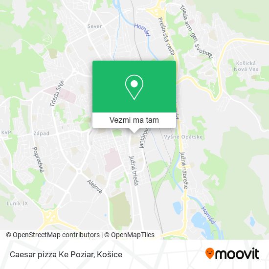 Caesar pizza Ke Poziar mapa