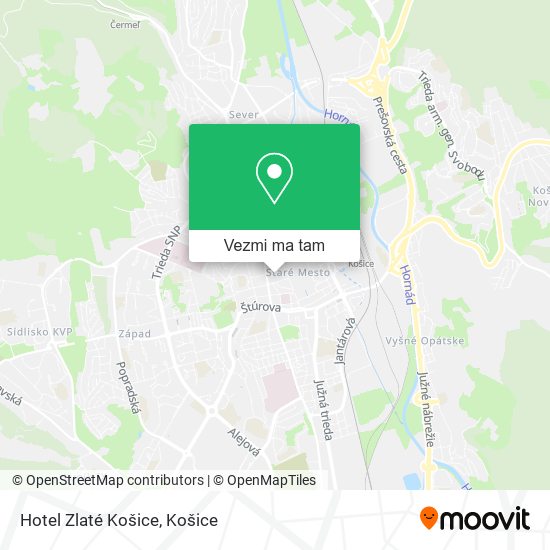 Hotel Zlaté Košice mapa