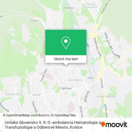 Unilabs Slovensko S. R. O.-ambulancia Hematológie a Transfuziológie a Odberové Miesto mapa