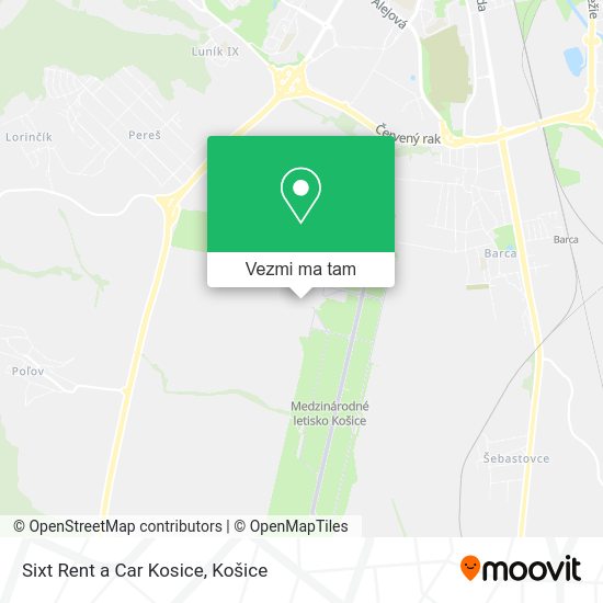 Sixt Rent a Car Kosice mapa