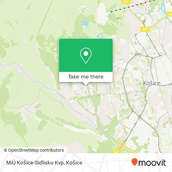 MiÚ Košice-Sídlisko Kvp mapa