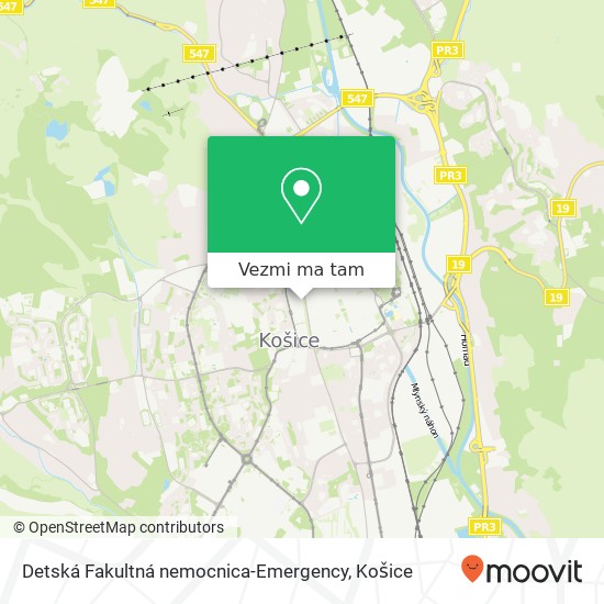 Detská Fakultná nemocnica-Emergency mapa