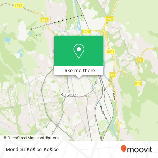 Mondieu, Košice mapa