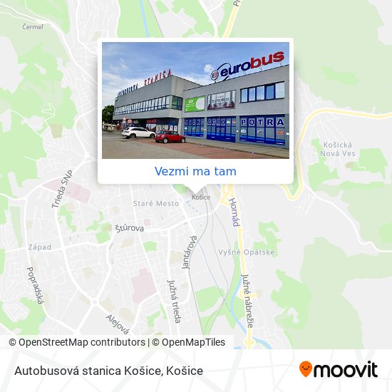 Autobusová stanica Košice mapa