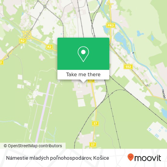 Námestie mladých poľnohospodárov mapa