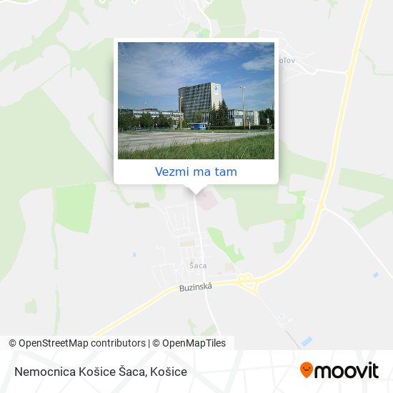 Nemocnica Košice Šaca mapa