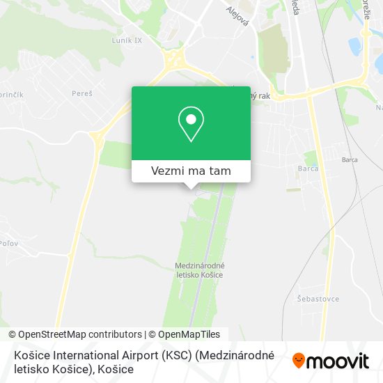 Košice International Airport (KSC) (Medzinárodné letisko Košice) mapa