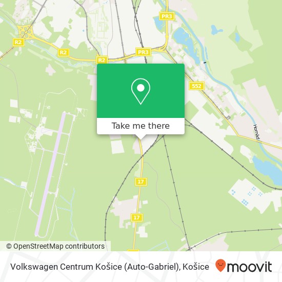 Volkswagen Centrum Košice (Auto-Gabriel) mapa