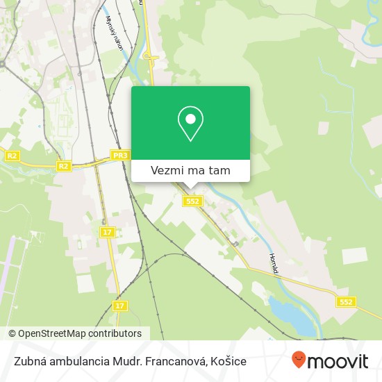 Zubná ambulancia Mudr. Francanová mapa