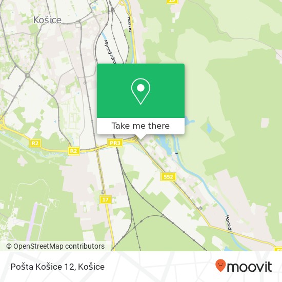 Pošta Košice 12 mapa