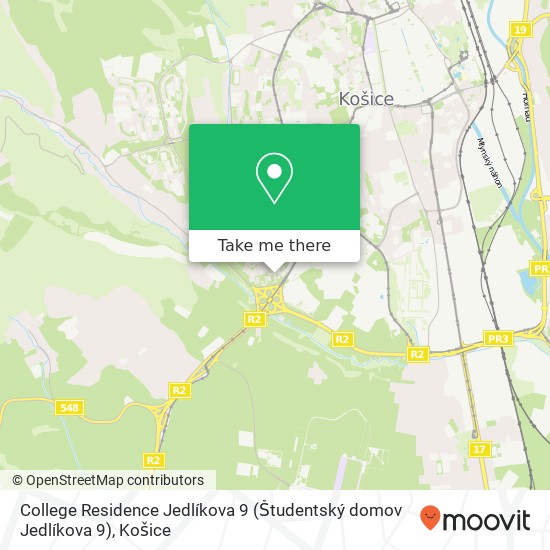 College Residence Jedlíkova 9 (Študentský domov Jedlíkova 9) mapa