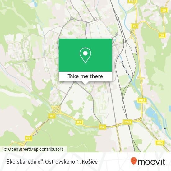 Školská jedáleň Ostrovského 1 mapa