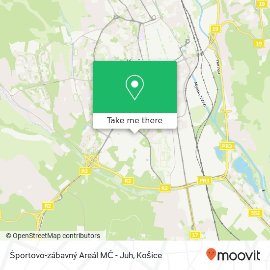 Športovo-zábavný Areál MČ - Juh mapa