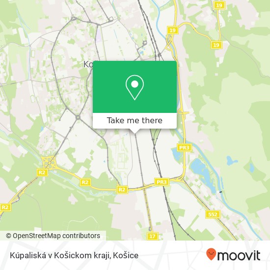 Kúpaliská v Košickom kraji mapa