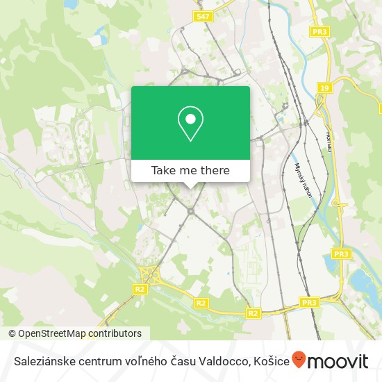 Saleziánske centrum voľného času Valdocco mapa