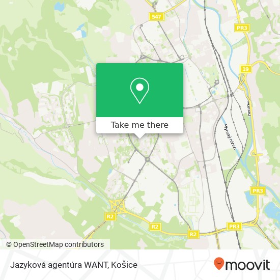 Jazyková agentúra WANT mapa