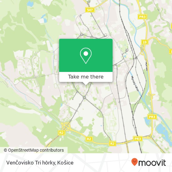 Venčovisko Tri hôrky mapa