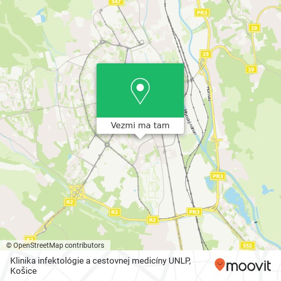 Klinika infektológie a cestovnej medicíny UNLP mapa