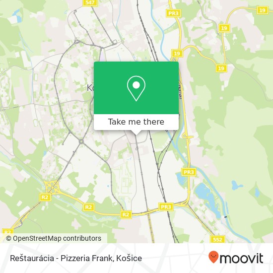 Reštaurácia - Pizzeria Frank mapa