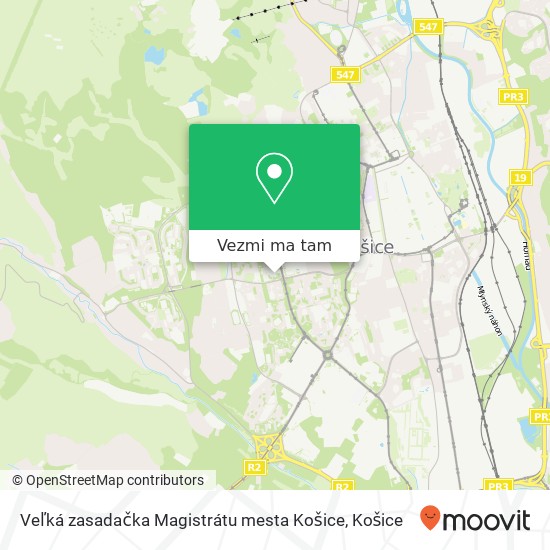 Veľká zasadačka Magistrátu mesta Košice mapa