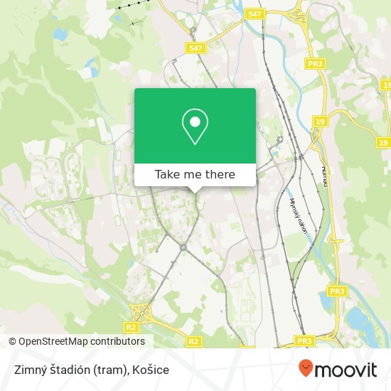 Zimný štadión (tram) mapa