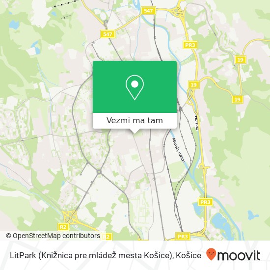 LitPark (Knižnica pre mládež mesta Košice) mapa