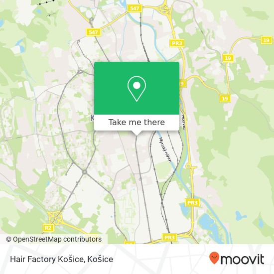 Hair Factory Košice mapa