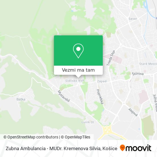Zubna Ambulancia - MUDr. Kremenova Silvia mapa