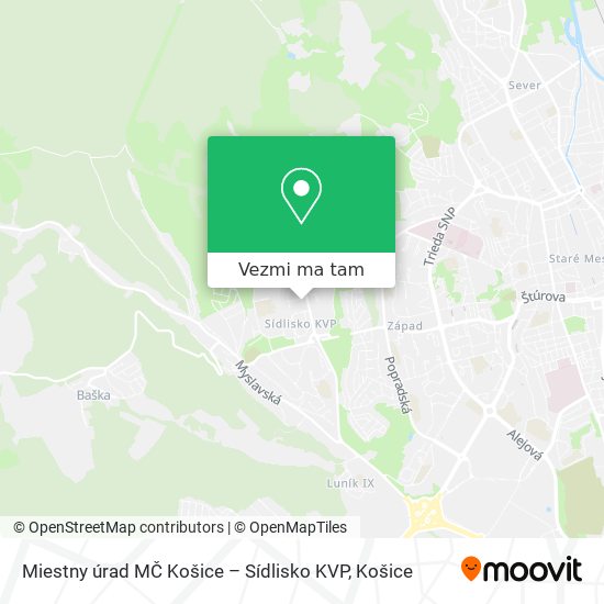 Miestny úrad MČ Košice – Sídlisko KVP mapa