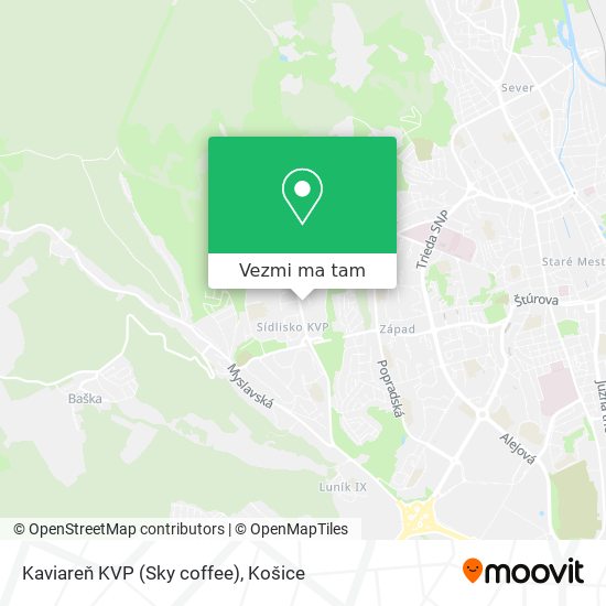 Kaviareň KVP (Sky coffee) mapa