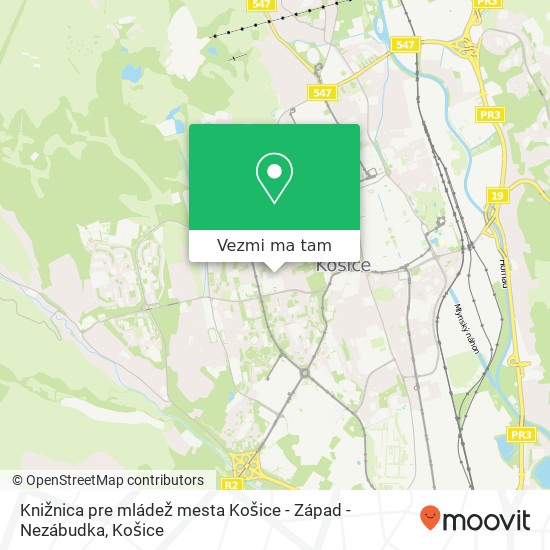 Knižnica pre mládež mesta Košice - Západ - Nezábudka mapa