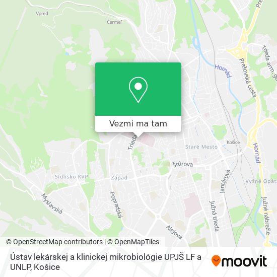 Ústav lekárskej a klinickej mikrobiológie UPJŠ LF a UNLP mapa