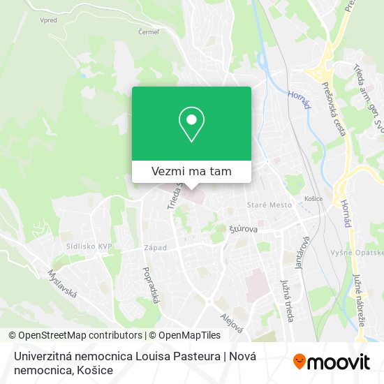 Univerzitná nemocnica Louisa Pasteura | Nová nemocnica mapa