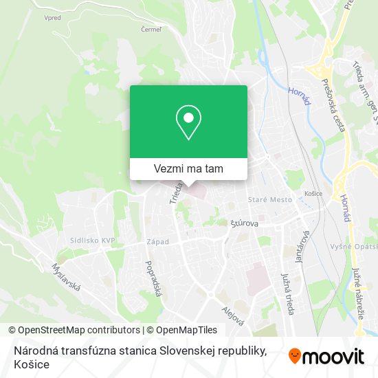 Národná transfúzna stanica Slovenskej republiky mapa