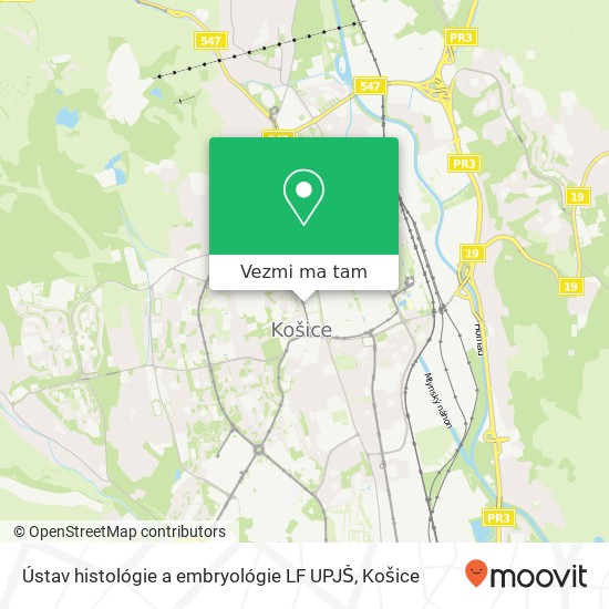 Ústav histológie a embryológie LF UPJŠ mapa