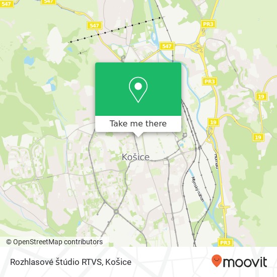 Rozhlasové štúdio RTVS mapa