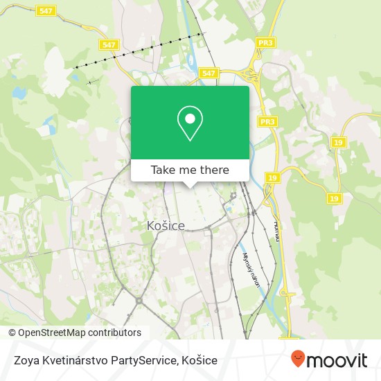 Zoya Kvetinárstvo PartyService mapa