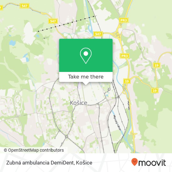 Zubná ambulancia DemiDent mapa