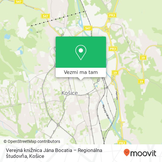 Verejná knižnica Jána Bocatia – Regionálna študovňa mapa