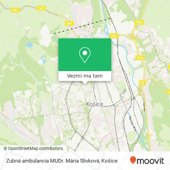 Zubná ambulancia MUDr. Mária Slivková mapa