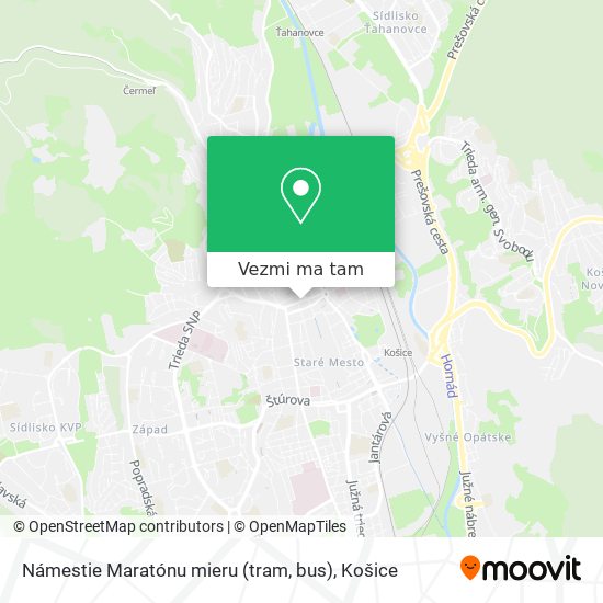 Námestie Maratónu mieru (tram, bus) mapa