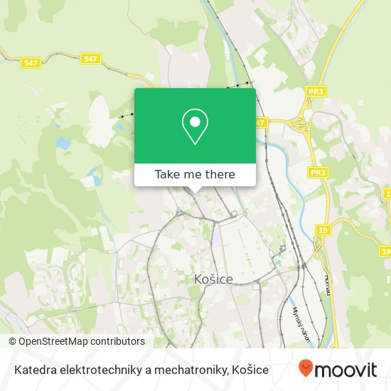 Katedra elektrotechniky a mechatroniky mapa