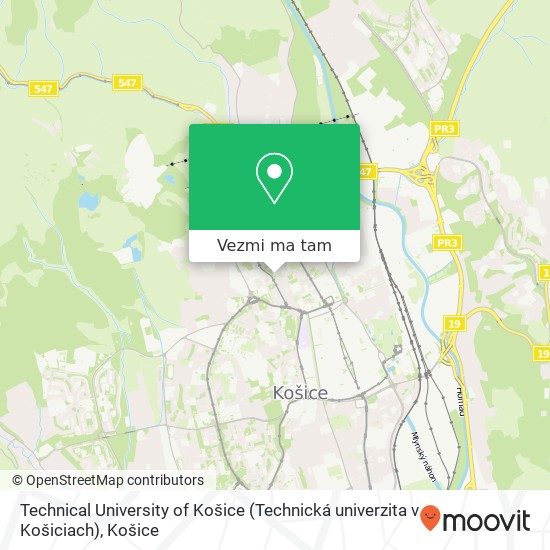 Technical University of Košice (Technická univerzita v Košiciach) mapa