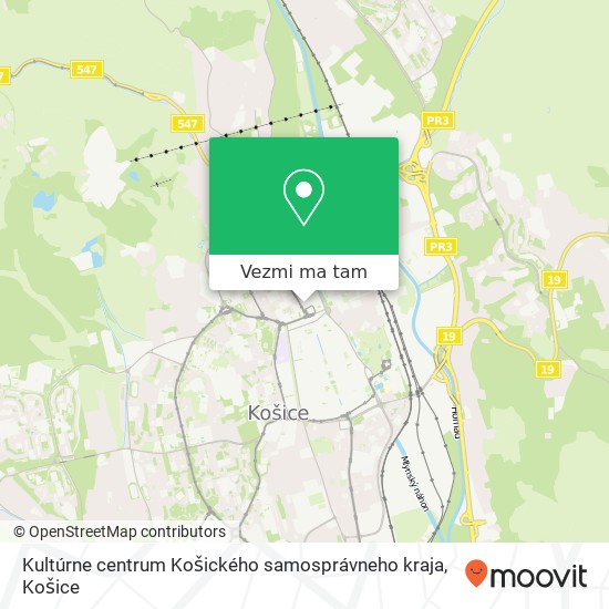 Kultúrne centrum Košického samosprávneho kraja mapa