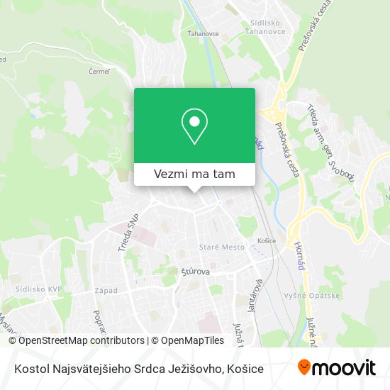 Kostol Najsvätejšieho Srdca Ježišovho mapa