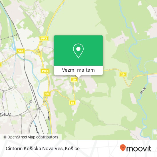 Cintorín Košická Nová Ves mapa