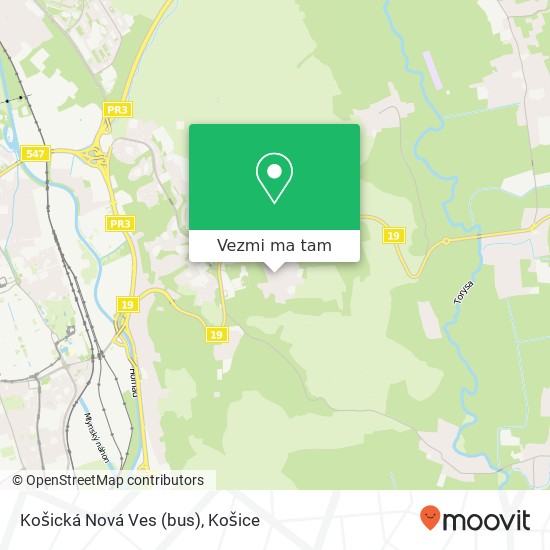 Košická Nová Ves (bus) mapa