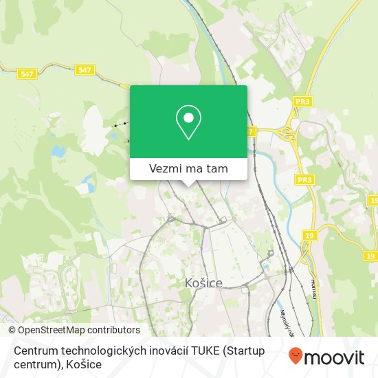 Centrum technologických inovácií TUKE (Startup centrum) mapa